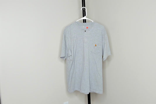 Grey Carhartt Button Up Pocket T Shirt - L