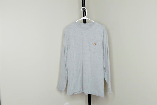 Grey Carhartt Long Sleeve Pocket T Shirt - M