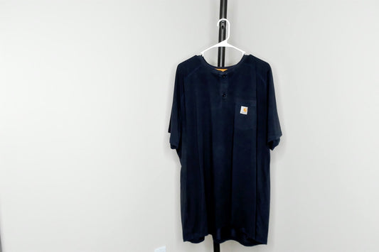 Blue Carhartt Button Up Pocket T Shirt - 3XL