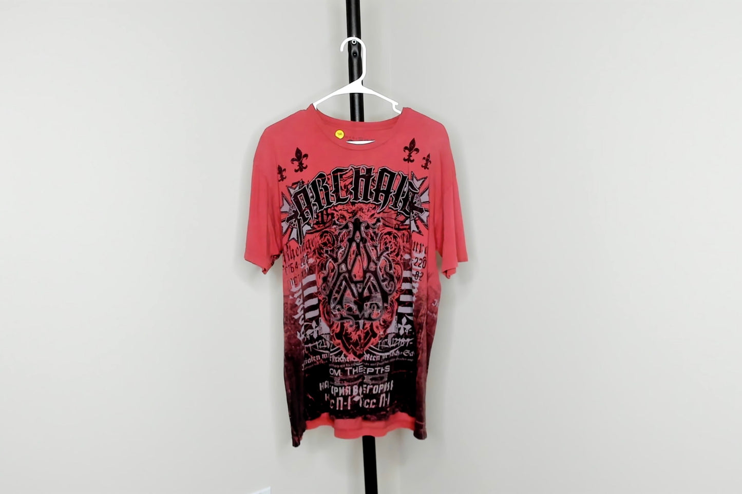 Red Rare Affliction Archaic T Shirt - L